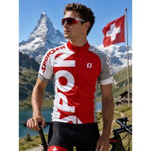 Cuore Switzerland Cycling Jersey Adult Small Red White  Full Zip